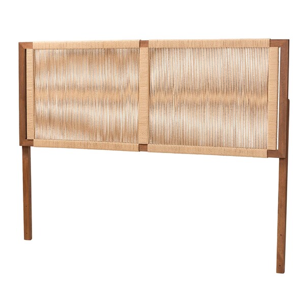 Bali & Pari Holitz Modern Bohemian Walnut Brown Finished Bayur Wood Queen Size Headboard 236-13340-ZORO - main